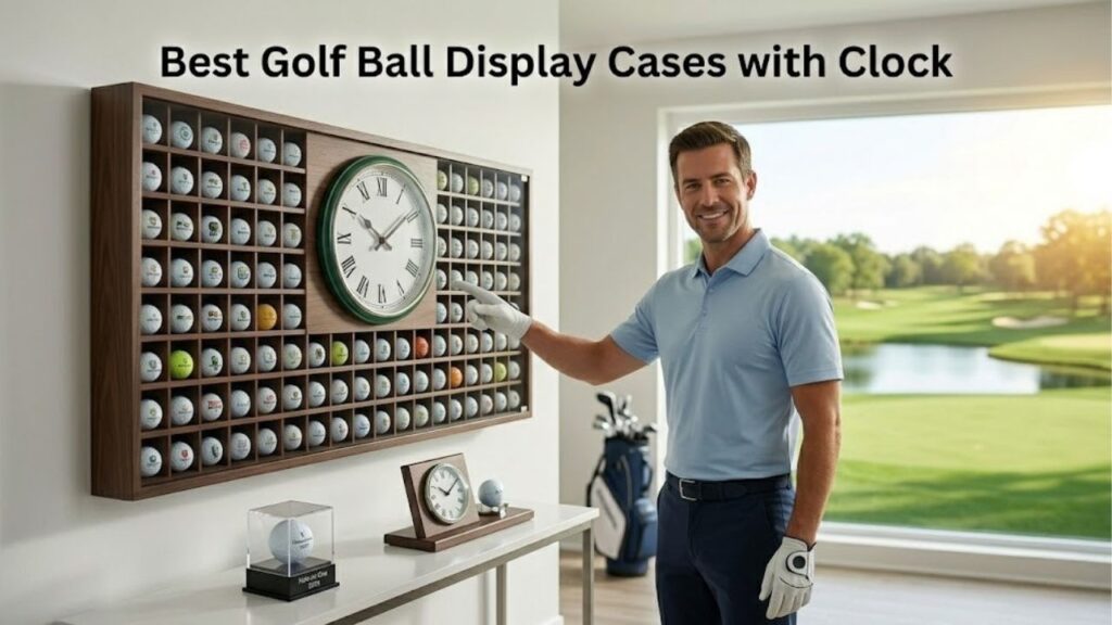 golf ball display cases with clock